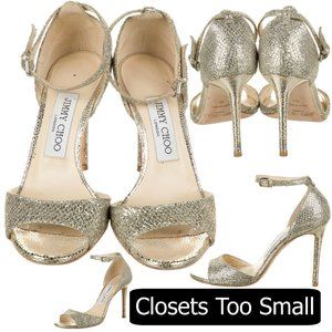 Jimmy Choo Silver Gold Mix Metallic  Sandal